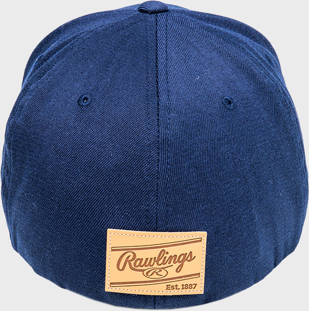 Rawlings Black Clover Leather Patch Flat Bill Hat