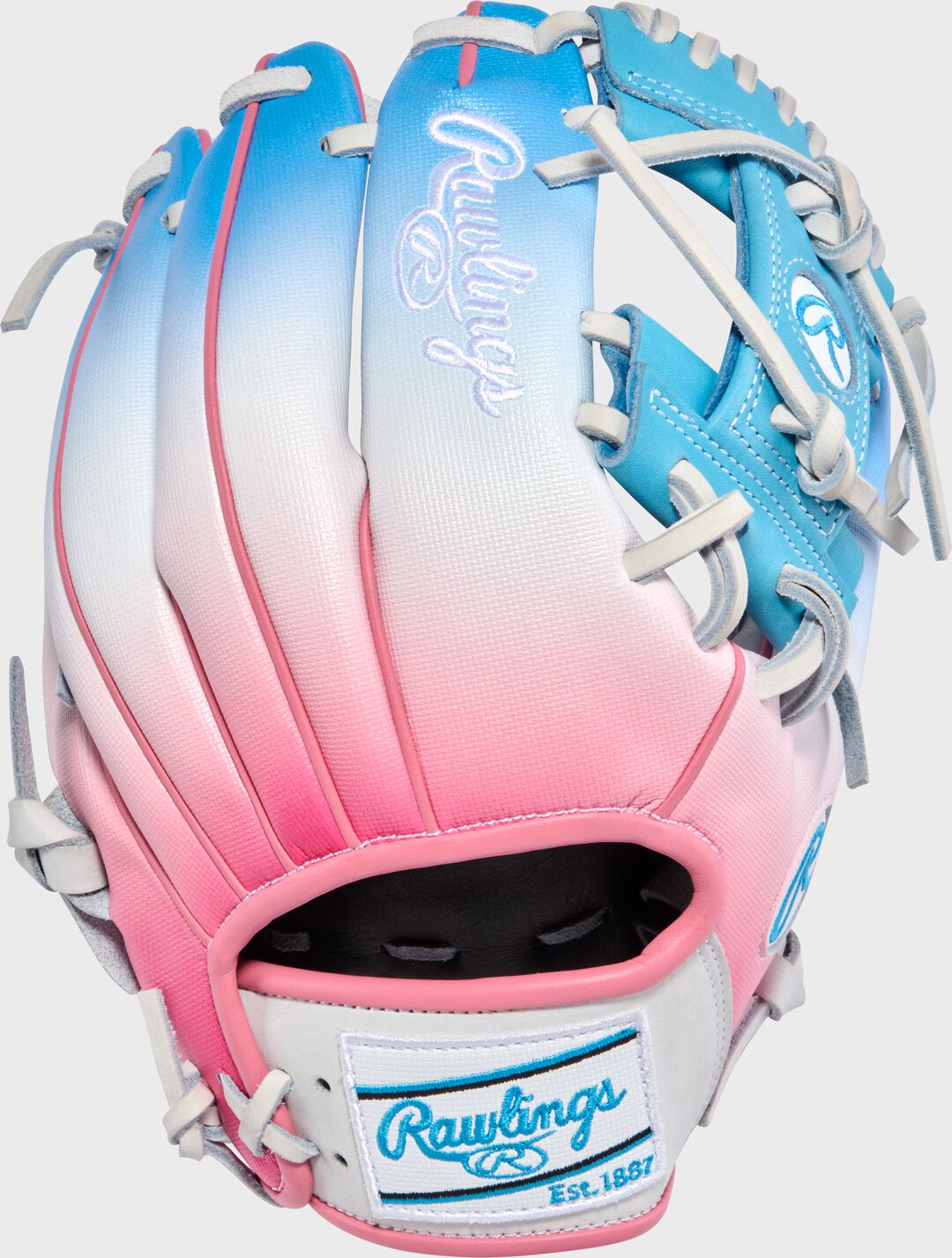 Exclusive Heart of the Hide 11.5-Inch Pink/Columbia Blue infield Glove, Right Hand Throw