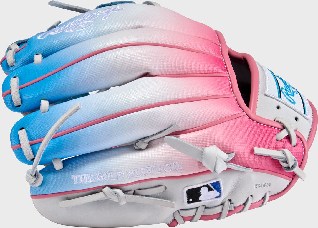 Exclusive Heart of the Hide 11.5-Inch Pink/Columbia Blue infield Glove, Right Hand Throw