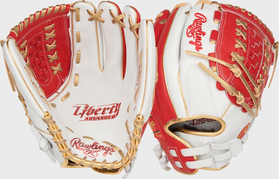 Liberty Advanced Color Series 12.5 in Fastpitch Glove, White/Scarlet
