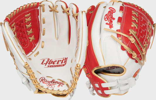 Liberty Advanced Color Series 12.5 in Fastpitch Glove, White/Scarlet