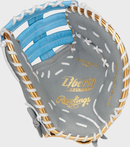 Liberty Advanced Color Series 13 in 1st Base Mitt, Gray/Columbia Blue