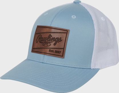 Rawlings Leather Patch Snapback Hat, Dark Green