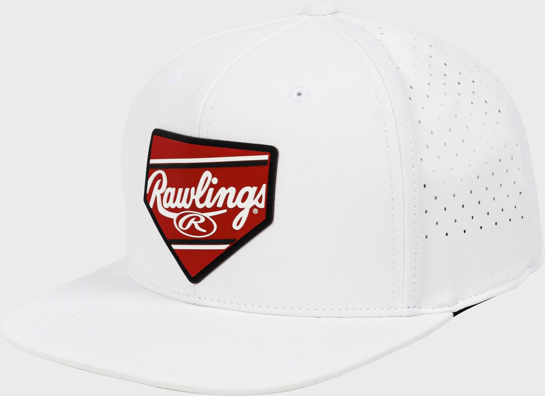 Rawlings Home Plate Performance Flat Bill Snapback Hat, Light Blue