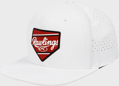 Rawlings Home Plate Performance Flat Bill Snapback Hat, Light Blue