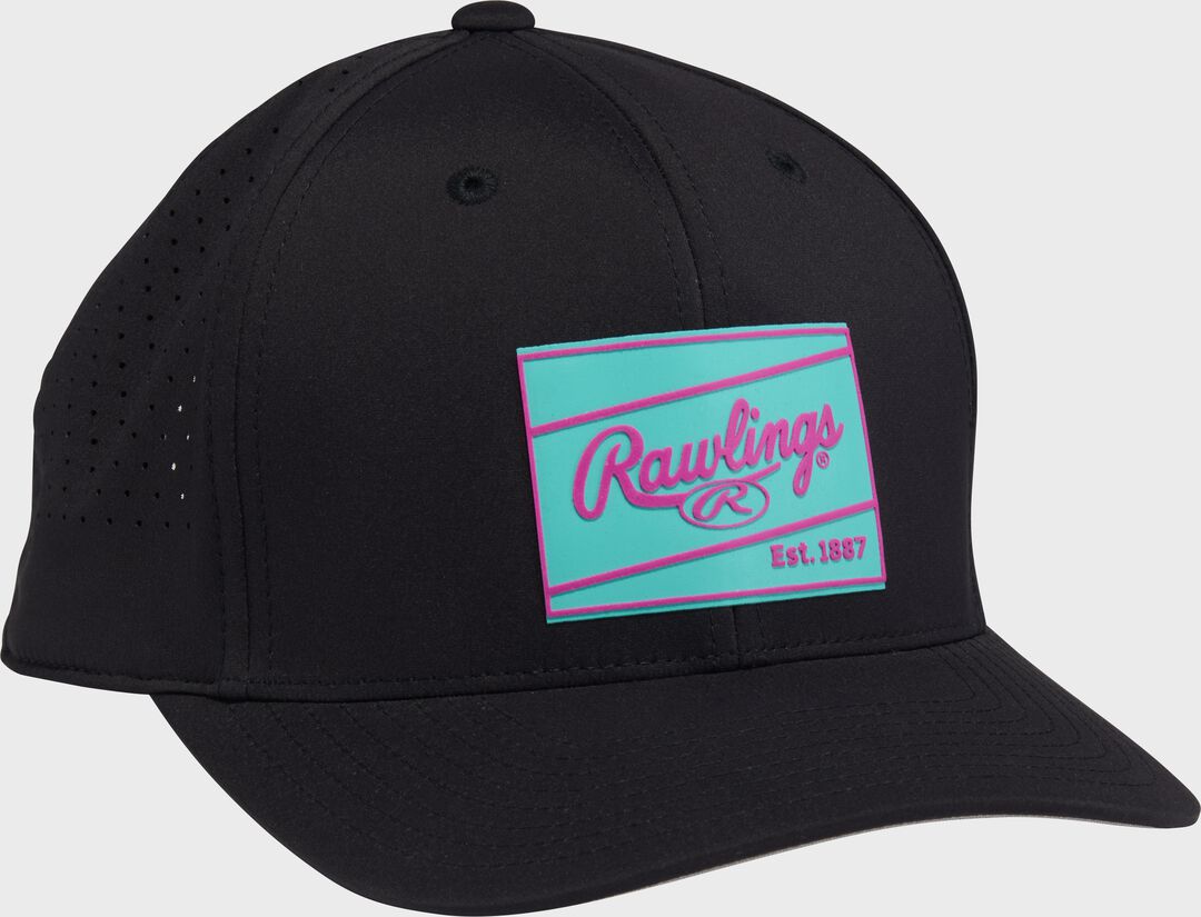 Rawlings Black Performance Curved Bill Snapback Hat