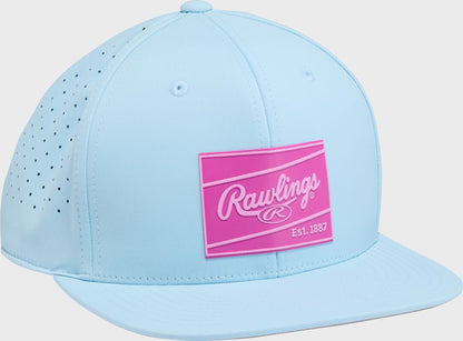 Rawlings Light Blue Performance Flat Bill Snapback Hat
