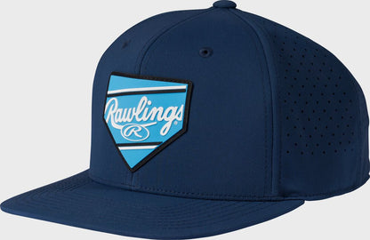 Rawlings White Home Plate Performance Flat Bill Snapback Hat