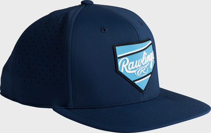 Rawlings Home Plate Performance Flat Bill Snapback Hat, Navy