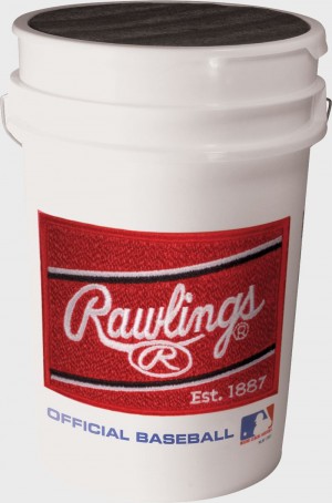 Rawlings Bucket Of Official League Competition Grade Practices Baseball White | sU8e9hsD