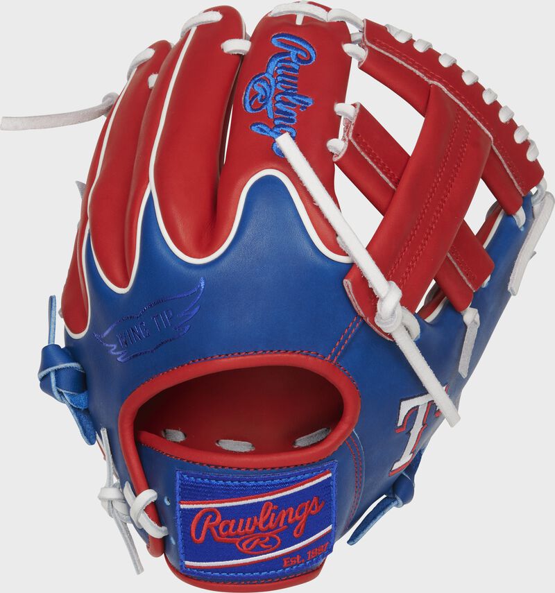 Rawlings 2021 Texas Rangers Heart Of The Hide Infield Deep Red / Royal | lmN3ovR5