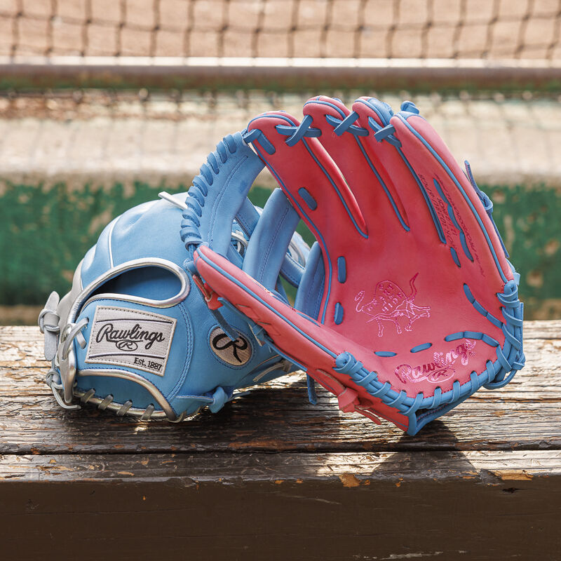 Rawlings Exclusive Heart Of The Hide Contour Fit Outfield Pink / Blue | 4BwDUJKr