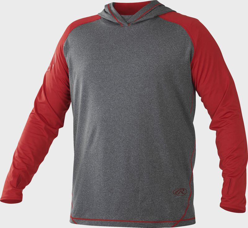 Rawlings Hurler Lightweight Hoodie Grey / Red | igz0qmHZ