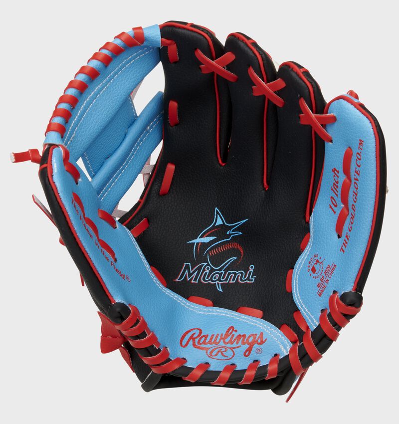 Rawlings Miami Marlins 10-Inch Team Logo Outfield Black / Blue | W3y48G6l