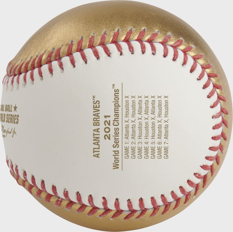 Rawlings Mlb 2021 World Series Champions, Atlanta Braves Baseball White / Gold | 7FUfiytK