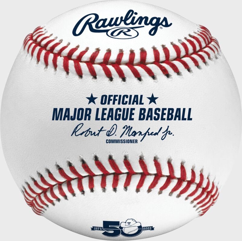 Rawlings Mlb 2022 Texas Rangers 50th Anniversary Baseball White | UN97rwhD