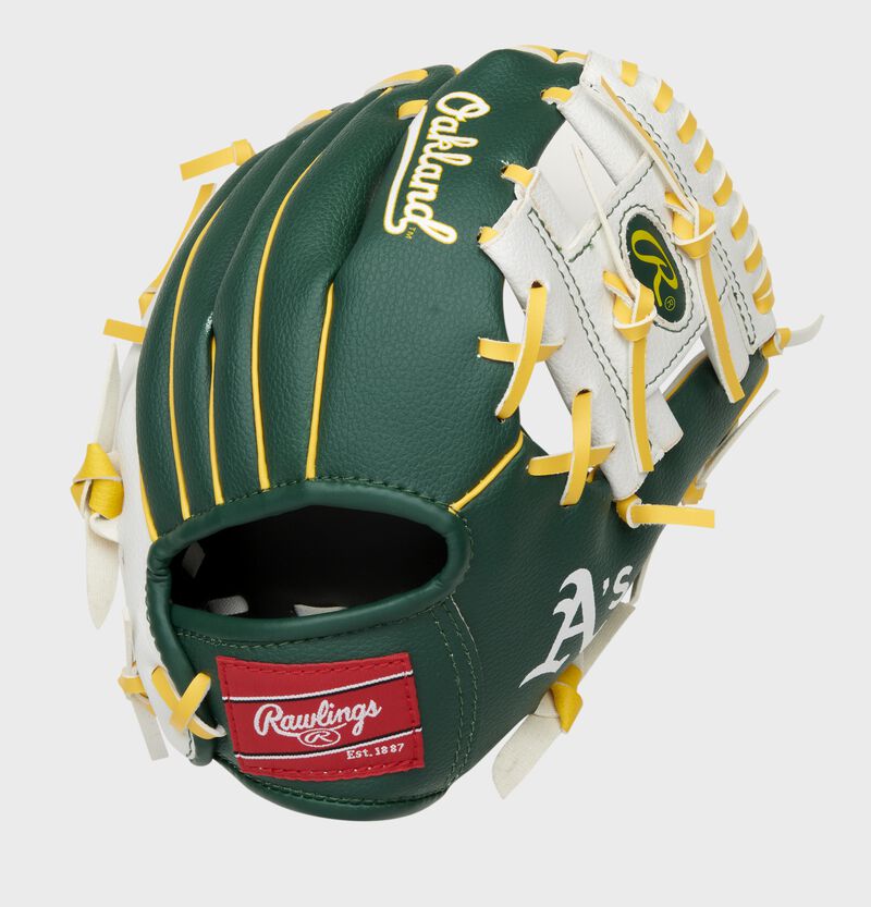 Rawlings Oakland Athletics 10-Inch Team Logo Outfield Green / White | Nxu3CjYw