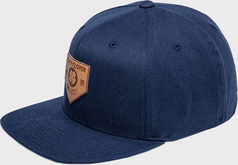 Rawlings Rawlings Clover Leather Patch Flat Bill Hat Blue | DajAjeTv