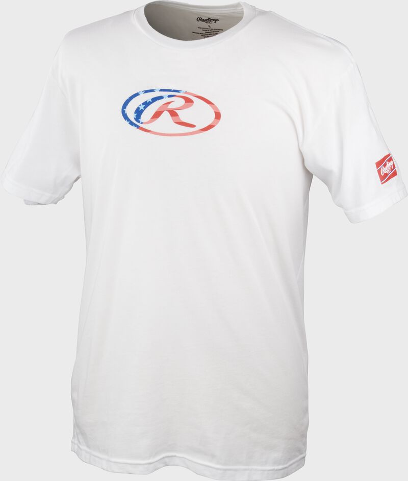 Rawlings Rawlings Oval-R USA T-Shirt White | 9576W9Ye