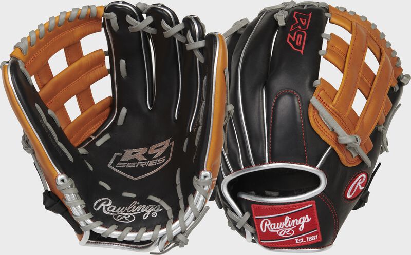 Rawlings Rawlings R9 Contour 12-Inch Outfield Black / Brown | QnSRgQ0n