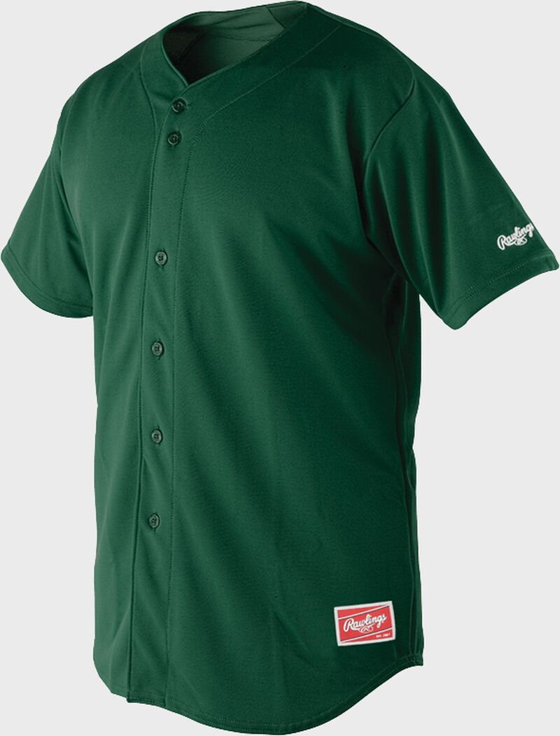 Rawlings Short Sleeve Full Button Front Jersey Green | cW7GGnY8